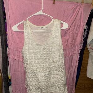 Cato Ivory Textured Tank Top